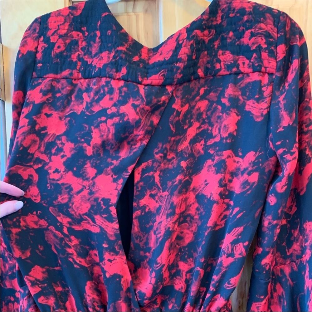Parker Black and Red Poinsettia dress size M - Picture 7 of 7